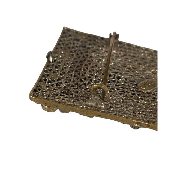 Czecho Black Glass Mourning Cameo Filigree Pin Brooch Pendant Vintage Antique? - Picture 3 of 13